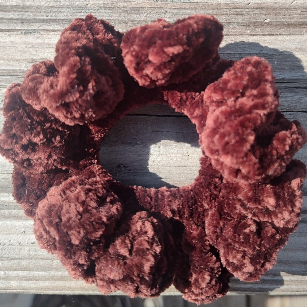 Plush Brown Hair Scrunchie